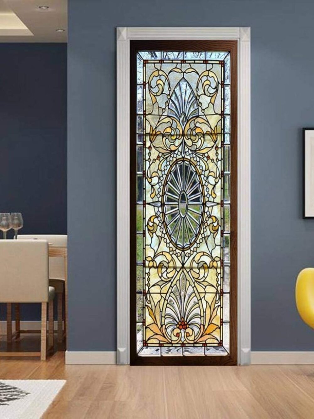 Door Stickers Peel Stick Murals-Wall Covers Decorative Decal Opaque Glass